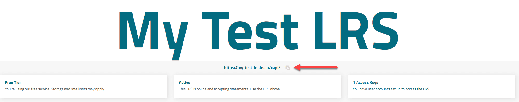 Copy and paste LRS endpoint from beneath the LRS title