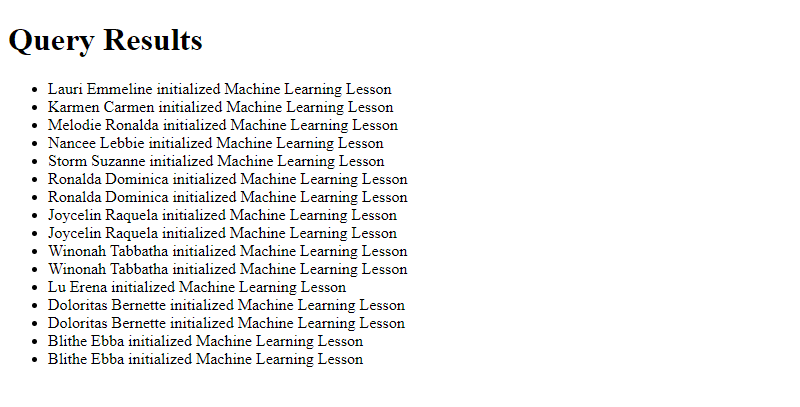 Query results from xAPI LRS query
