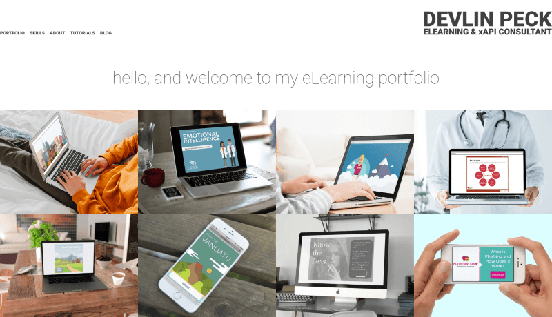 Devlin Peck's Hand-coded eLearning Portfolio Website