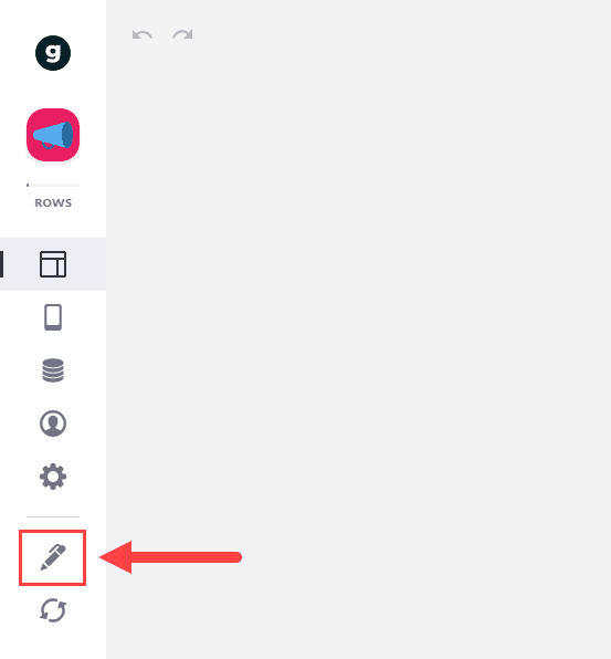 Select the Edit Sheet icon on the left toolbar