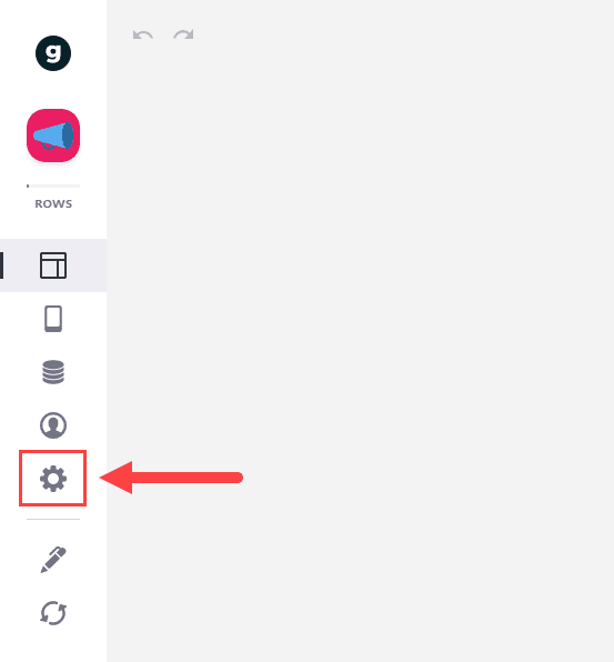 Select the Settings cog wheel on the left toolbar