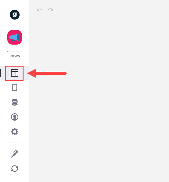 Select the layout icon on the left toolbar
