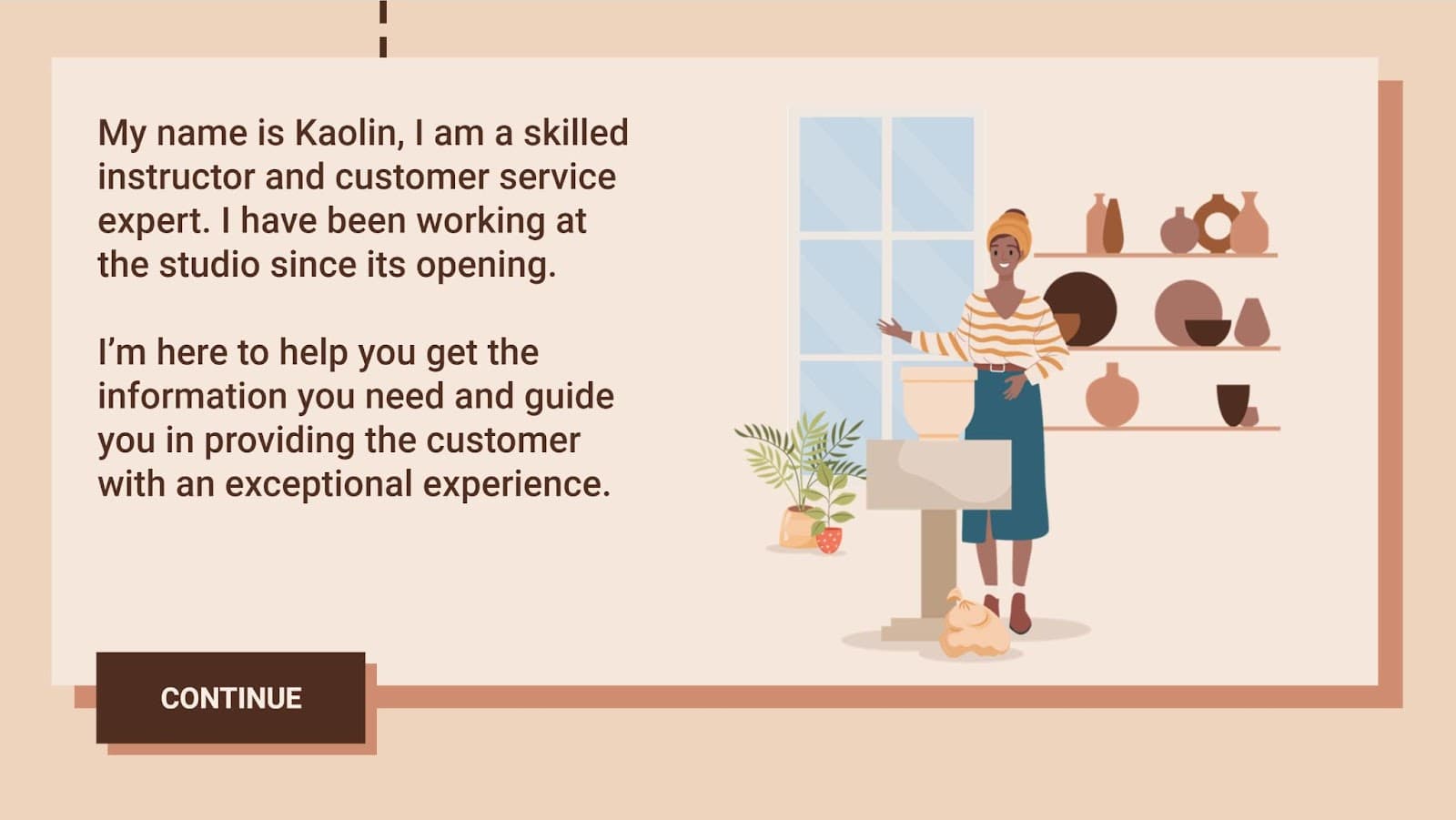 Mentor character for eLearning example
