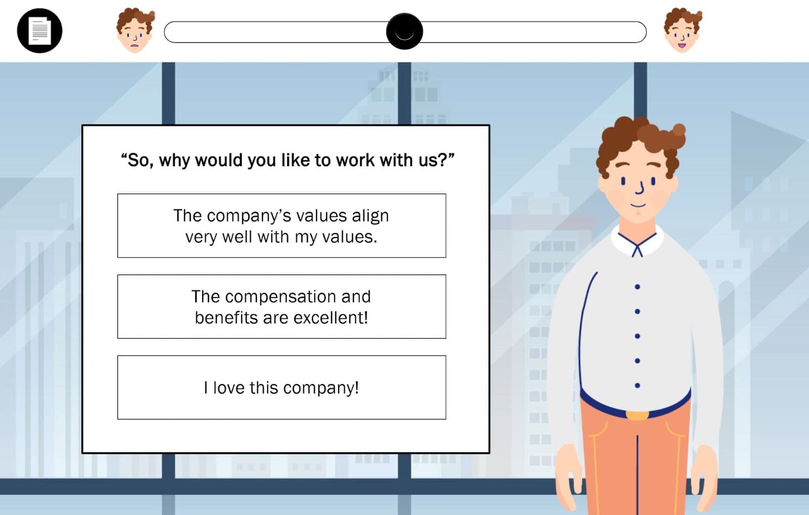 Gamified eLearning success meter example